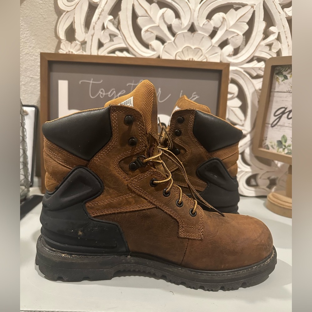 Carhartt Men's Brown Work Boots - Durable Leather Safety Boots - Picture 2 of 9